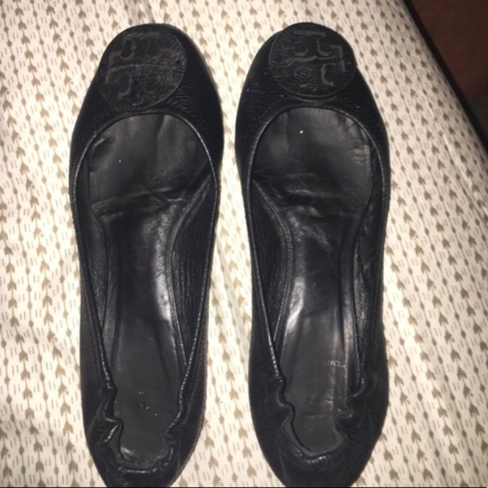Tory Burch Reva Flats (black leather)